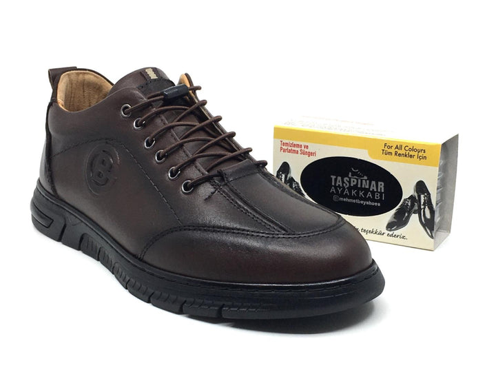 Goldbrand Hakiki Deri Erkek Rahat Ortopedik Günlük Kışlık Sneaker Akıllı Bağcıklı Ayakkabı 40-44