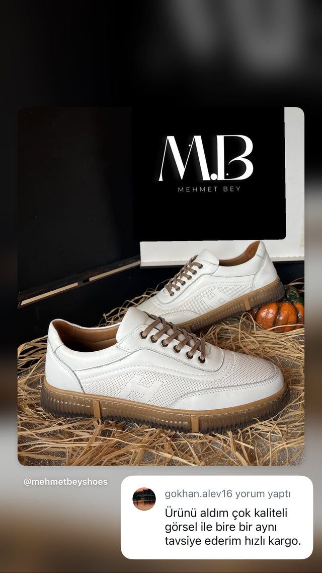 Beyaz hakiki deri erkek sneaker – görselle birebir aynı müşteri yorumu | Taşpınar Ayakkabı – müşteri yorumu | Taşpınar Ayakkabı