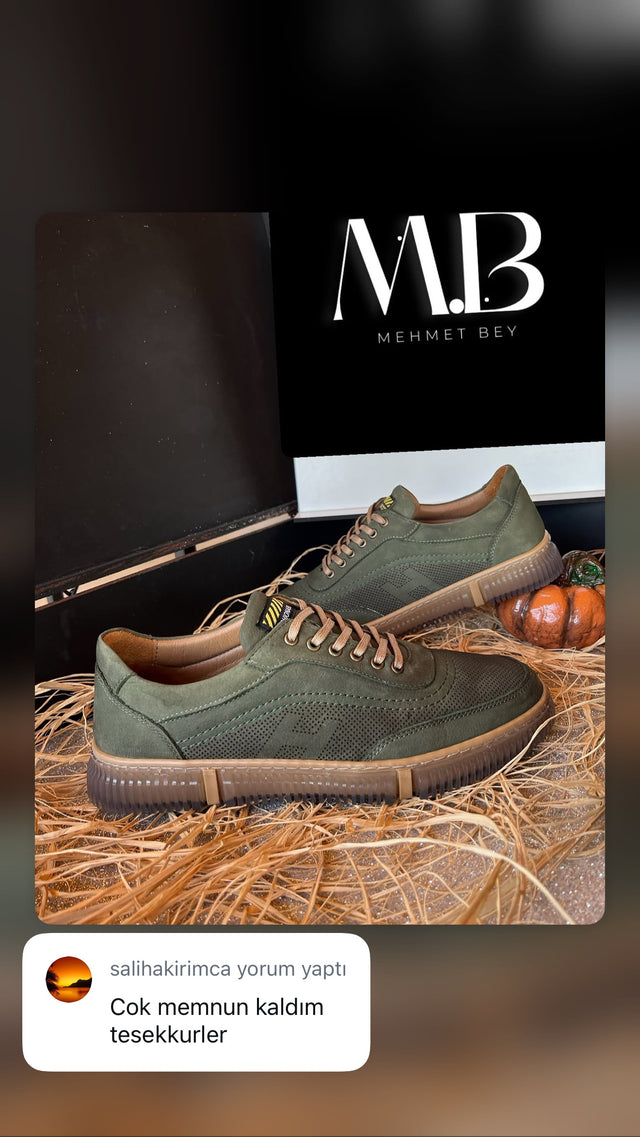 Yeşil nubuk erkek sneaker – çok memnun kaldım müşteri yorumu | Taşpınar Ayakkabı – müşteri yorumu | Taşpınar Ayakkabı